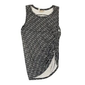 Athleta Black White Dot Print Ruched Side Tank Top Women's Medium Athleisure
